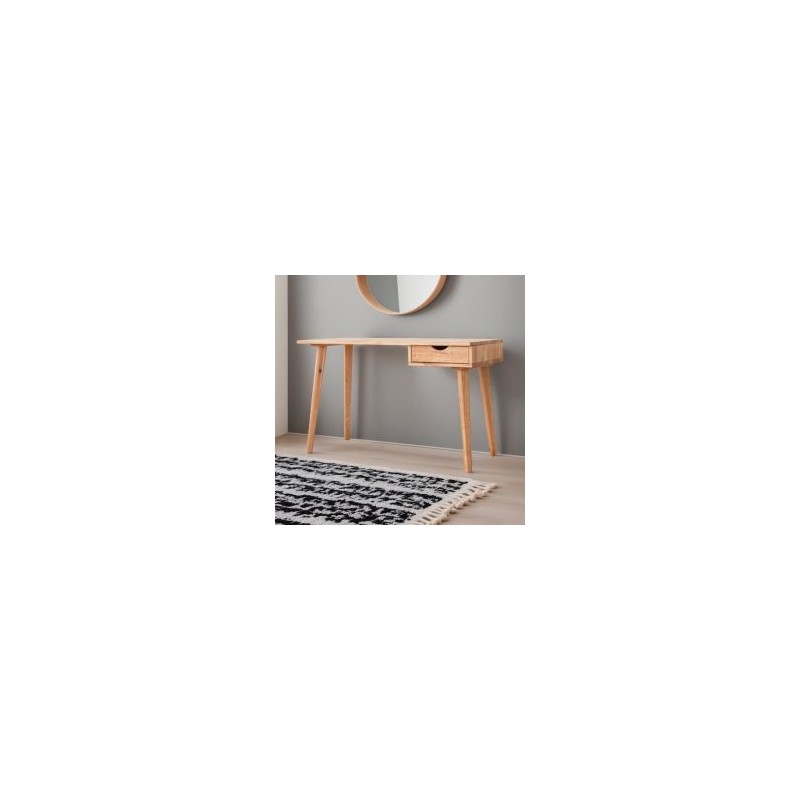 Bureau chêne massif avec rangement 120cm JONAS