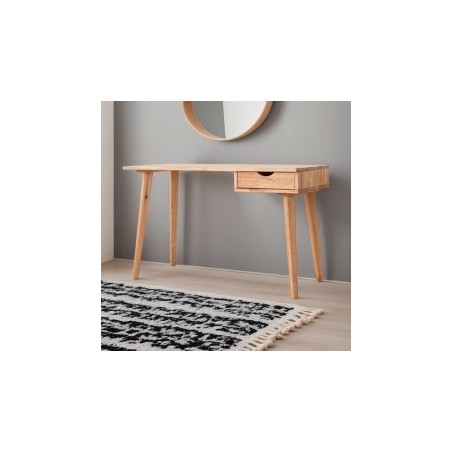 Bureau chêne massif avec rangement 120cm JONAS