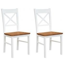 Lot de 2 chaises en bois blanc massif BIANCA 43cm