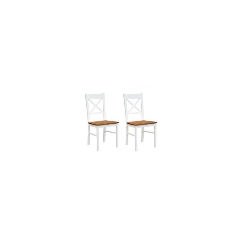 Lot de 2 chaises en bois blanc massif BIANCA 43cm
