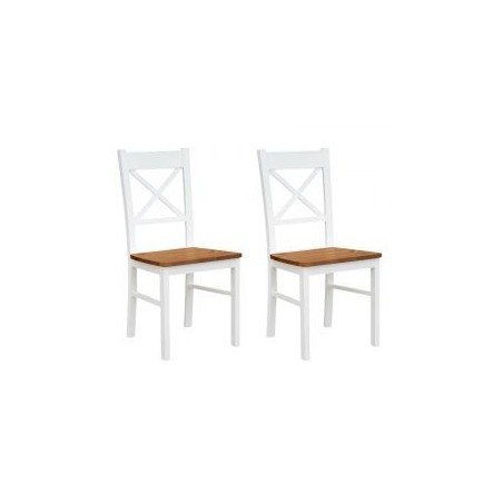 Lot de 2 chaises en bois blanc massif BIANCA 43cm
