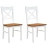 Lot de 2 chaises en bois blanc massif BIANCA 43cm