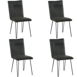 Lot de 4 chaises scandinave tissu gris Casita CHA 210GRIFON