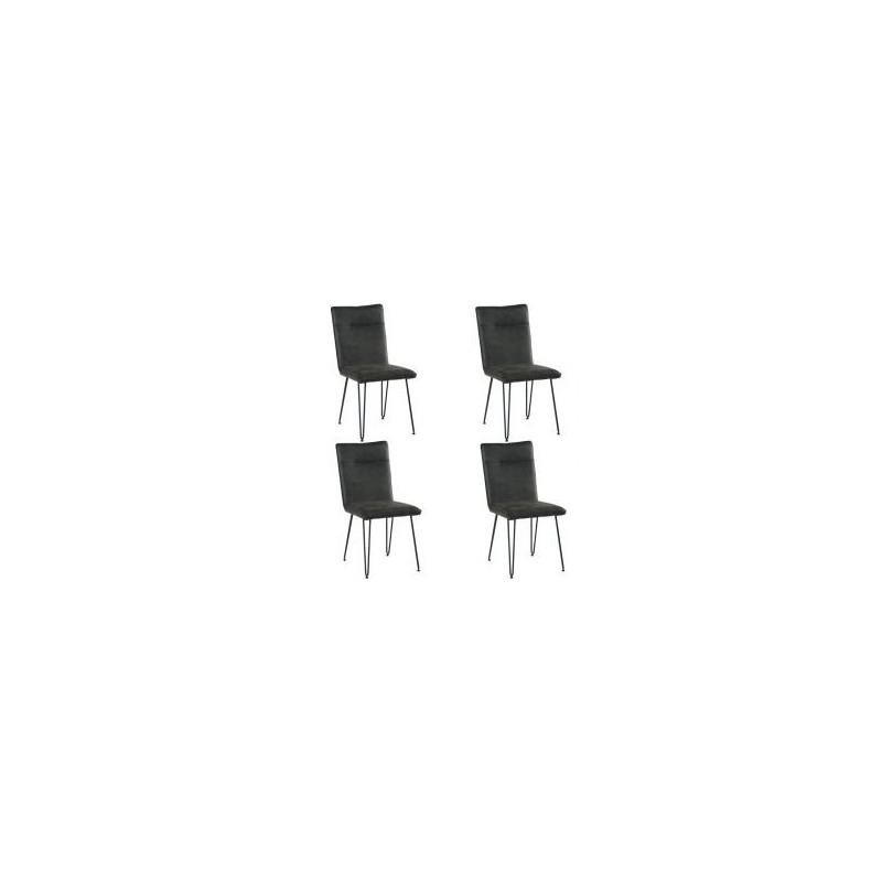 Lot de 4 chaises scandinave tissu gris Casita CHA 210GRIFON