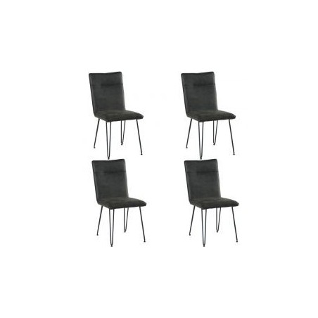 Lot de 4 chaises scandinave tissu gris Casita CHA 210GRIFON