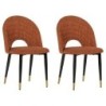 Lot de 2 chaises vintage en tissu rouille et métal Casita VERMONT CHAVERROU 14