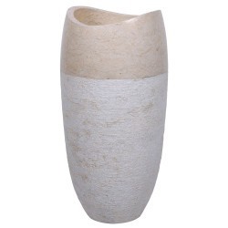 Vasque totem arrondie en marbre crème  Ø40cm PGT-G CREAM