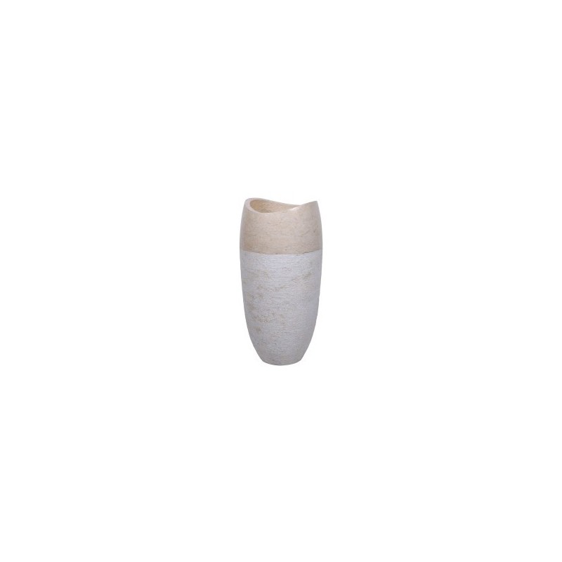 Vasque totem arrondie en marbre crème  Ø40cm PGT-G CREAM