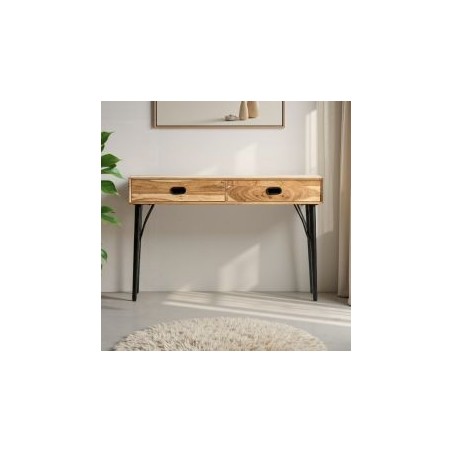 Console bois clair industriel SERENA 120cm