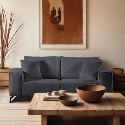 Canapé moderne velours côtelé anthracite PUEBLO Casita