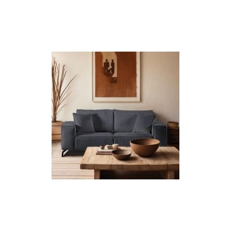 Canapé moderne velours côtelé anthracite PUEBLO Casita
