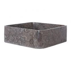 Vasque à poser carrée en marbre gris 40cm SKUT-P GREY