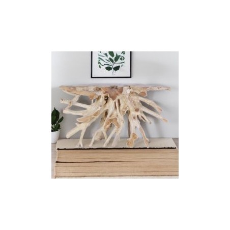 Console naturelle en racine de teck brute SOUCHE 140cm