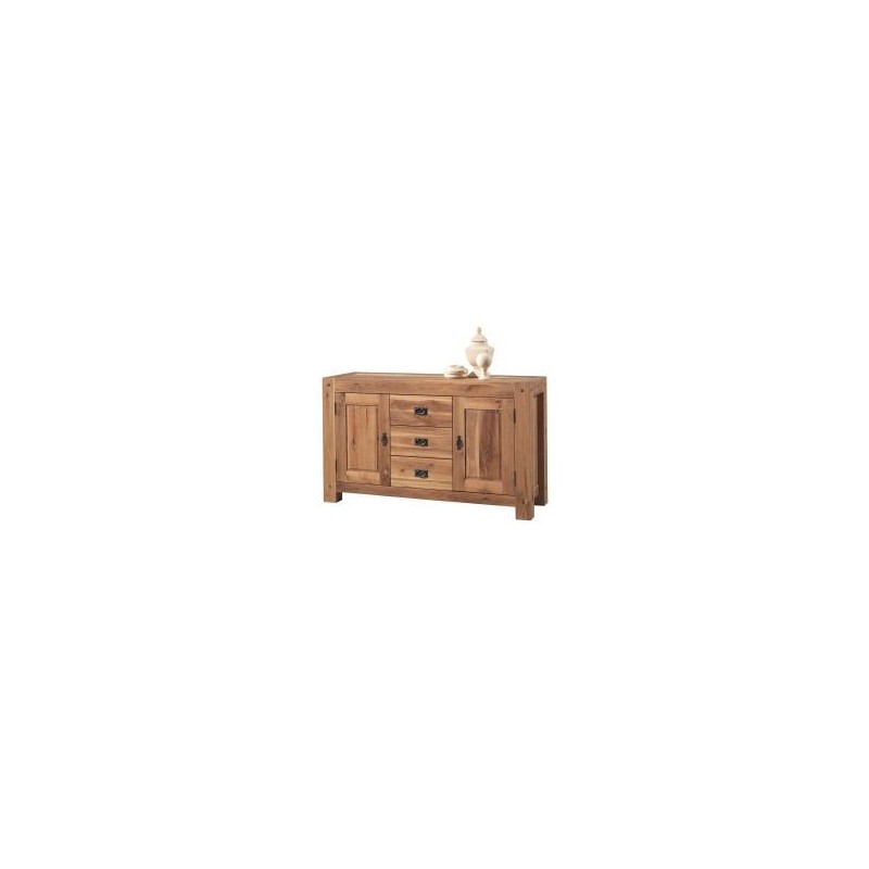 Buffet chêne massif 2 portes et 3 tiroirs 150cm Lodge Casita