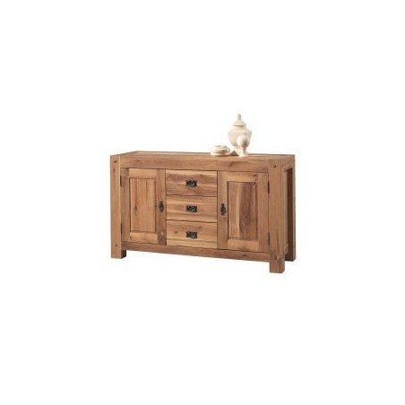 Buffet chêne massif 2 portes et 3 tiroirs 150cm Lodge Casita