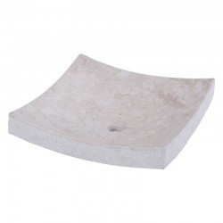 Vasque à poser carrée en marbre crème 40cm SZB-D CREAM