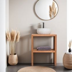 Meuble salle de bain bois 60 cm teck massif BASIC