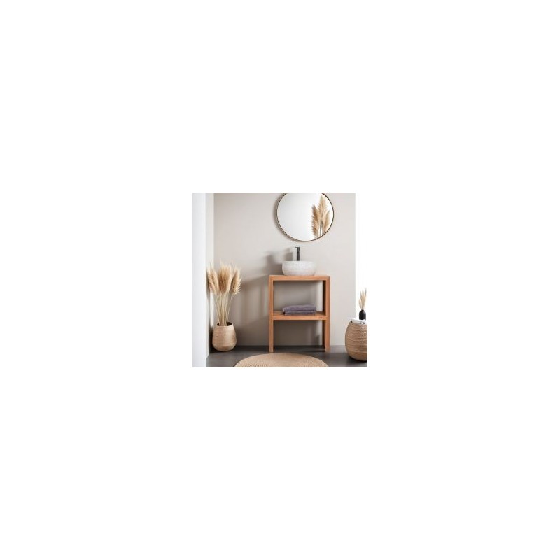 Meuble salle de bain bois 60 cm teck massif BASIC