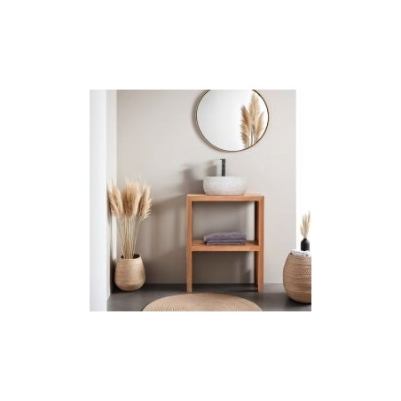 Meuble salle de bain bois 60 cm teck massif BASIC