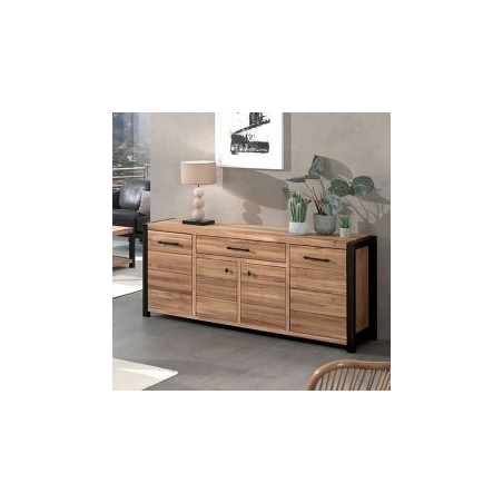 Enfilade chêne et métal 185cm Catane Casita