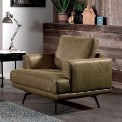 Fauteuil en cuir kaki 90cm Atri Casita ATF1BULLKAK