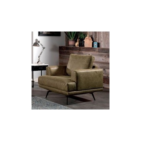 Fauteuil en cuir kaki 90cm Atri Casita ATF1BULLKAK