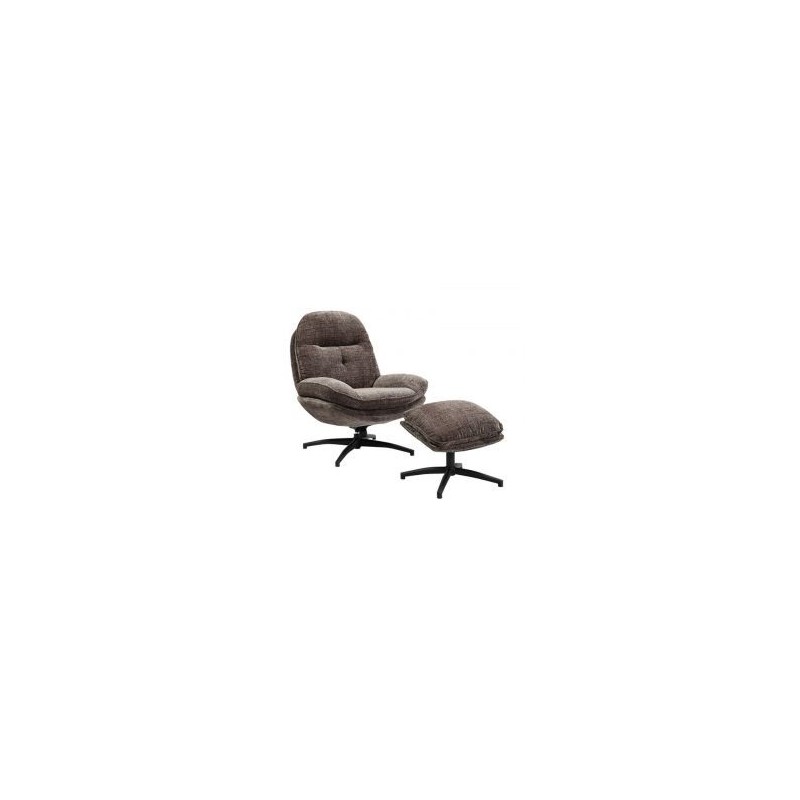 Fauteuil vintage inclinable cendre confort avec repose-pieds Casita BRANSON