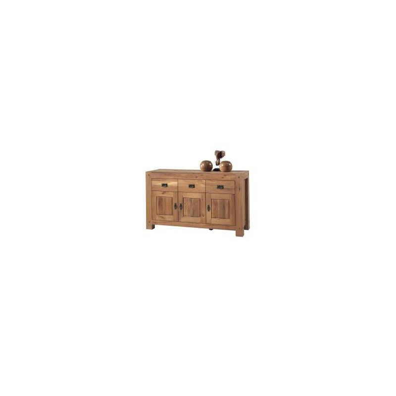 Buffet 3 portes chêne massif 150cm Lodge Casita