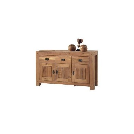 Buffet 3 portes chêne massif 150cm Lodge Casita