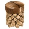 Pouf en rondins et peau naturelle Casita FARMRONDINN1