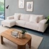 Canapé d'angle velours côtelé blanc 278cm PUEBLO Casita retour gauche