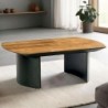 Table basse teck recyclé et pied métal arrondi 120cm Casita TROMS