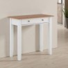 Console blanche  en bois de pin massif 93cm BIANCA 1 tiroir