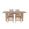 Salon de jardin teck massif rectangulaire 150/200cm 4 chaises pliantes GARDEN