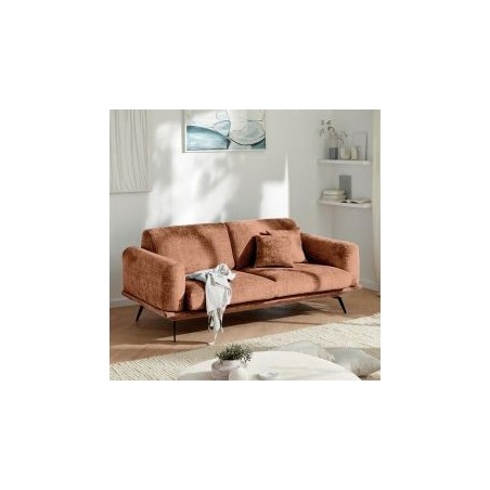 Canapé couleur terracotta en tissu 3 places PALOMA Casita