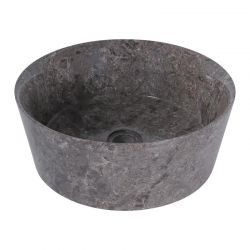 Vasque ronde à poser en marbre gris bord fin Ø40cm LYT-P GREY