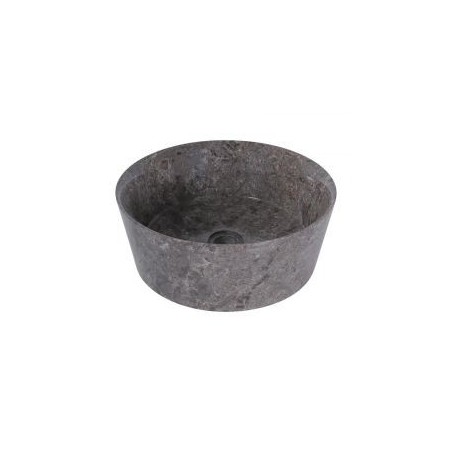 Vasque ronde à poser en marbre gris bord fin Ø40cm LYT-P GREY