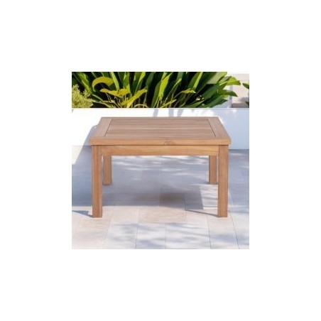 Table d'appoint extérieur en teck massif carrée 70cm