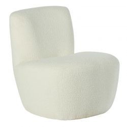 Fauteuil design tissu bouclé blanc GUS Casita FAUGUSBLA 21