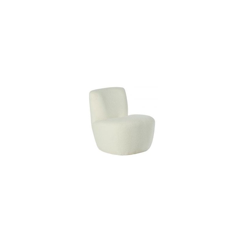 Fauteuil design tissu bouclé blanc GUS Casita FAUGUSBLA 21