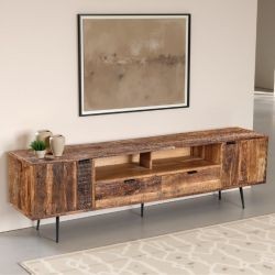 Meuble télé en bois recyclé industriel MELISSA 205cm