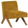 Fauteuil bois et tissu vintage moutarde 61cm Casita TOLGA