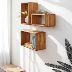 Étagères murales bois de chêne massif JONAS