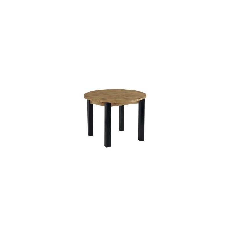 Table ronde extensible en pin et pieds métal 110cm Lugano