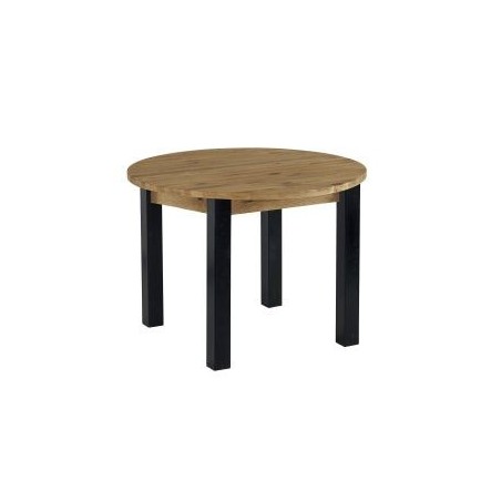 Table ronde extensible en pin et pieds métal 110cm Lugano