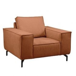 Fauteuil en velours côtelé rouille PUEBLO Casita