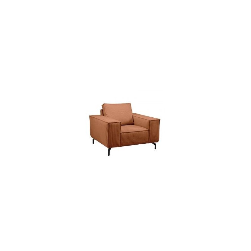 Fauteuil en velours côtelé rouille PUEBLO Casita