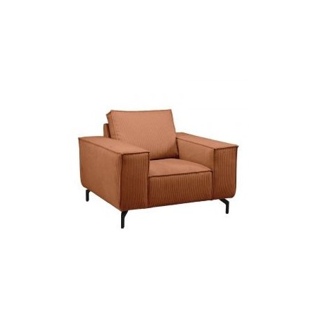 Fauteuil en velours côtelé rouille PUEBLO Casita