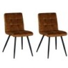 Lot de 2 chaises velours moutarde rembourrée pieds métal Franklin Casita
