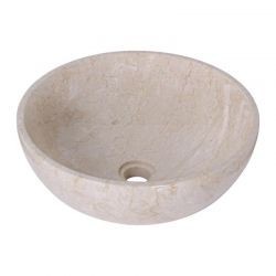 Vasque ronde à poser en marbre crème bord fin Ø40cm KCT-P CREAM
